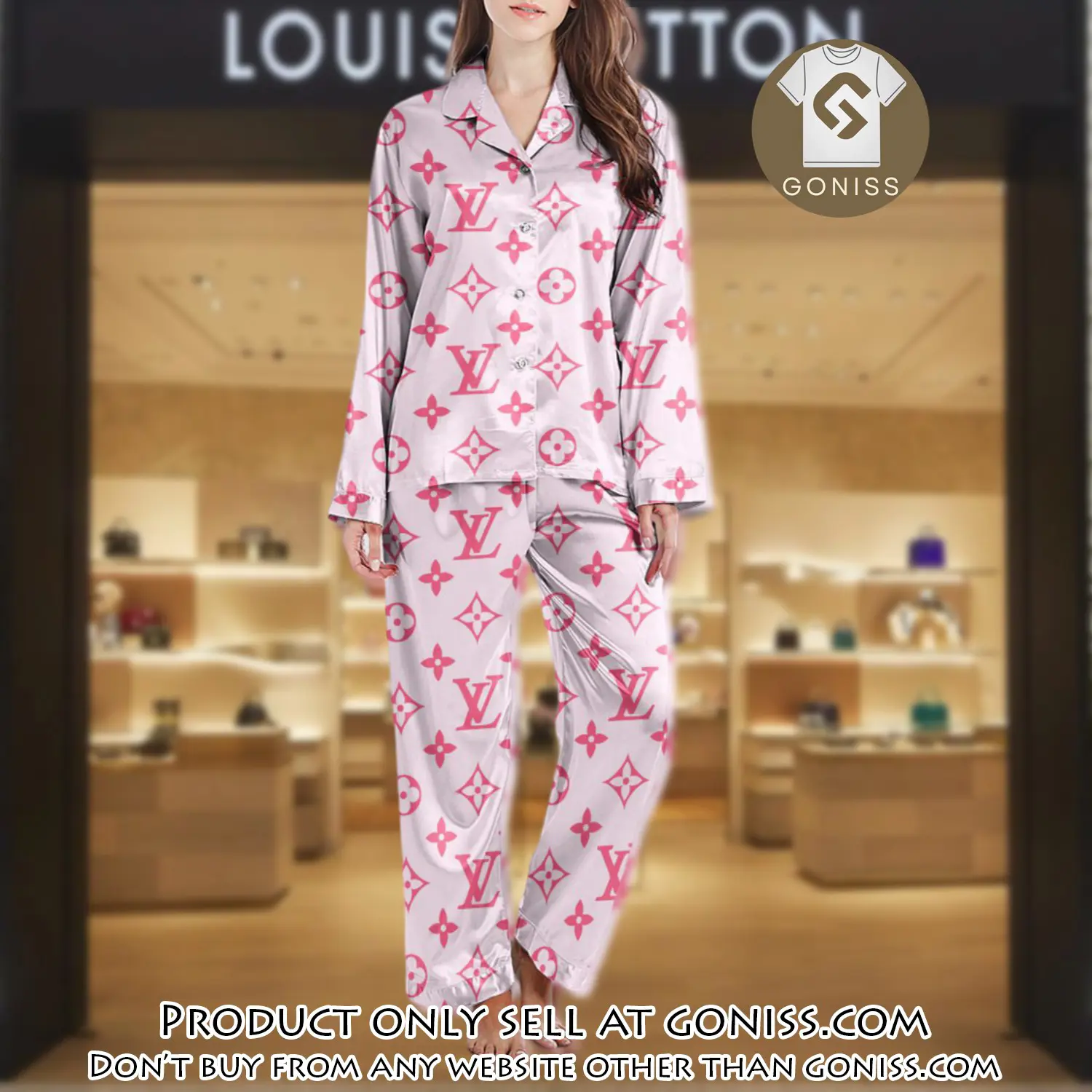 Lv monogram long satin pajama set pjs1007 gn1213244
